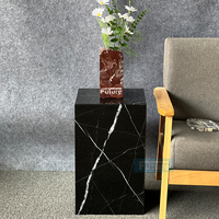 Table basse en marbre Marquina noir socle bas salon en marbre luxe naturel personnalisé Calacatta Table basse Table d'appoint