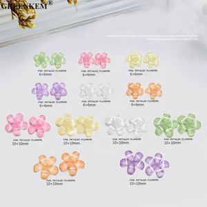 2025ホットステレオクリスタル樹脂5枚の花びら花手作りネイルジュエリーキラキラ平底3Dアクリルネイルフラワーチャーム - Product Image 3