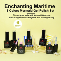 Kit de vernis à ongles en gel pour nail art, 6 couleurs, longue durée, liquide UV, couleur bonbon, bouteille non toxique