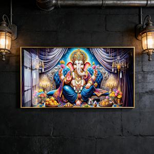 Pintura Decorativa de Pared de Lujo al por Mayor, Impresión HD, Nueva Pintura Islámica de Elefantes para Sala de Estar, Pintura de Porcelana de Cristal con LED - Product Image 4