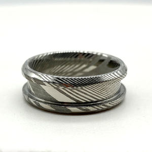 NFC Gostar joyería Poya 8mm canal único hombres Damasco acero núcleo en blanco anillos Offset canal anillo para incrustaciones de chips inteligentes - Product Image 4