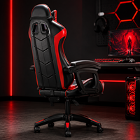 Chaises de jeu inclinables réglables en hauteur personnalisées, chaise de jeu ergonomique en cuir, chaise de jeu pour ordinateur de bureau avec repose-pieds