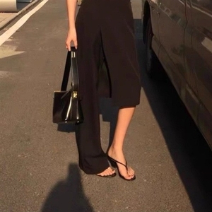 Sandali da <span class=keywords><strong>donna</strong></span> con zeppa e punta quadrata in stile boho - Infradito in pelle con cinturini per spiaggia e vacanze - Product Image 4