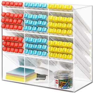 Porte-crayon en plastique acrylique à 4 niveaux, présentoir de bureau transparent et personnalisé, porte-crayon avec tiroir, en plastique