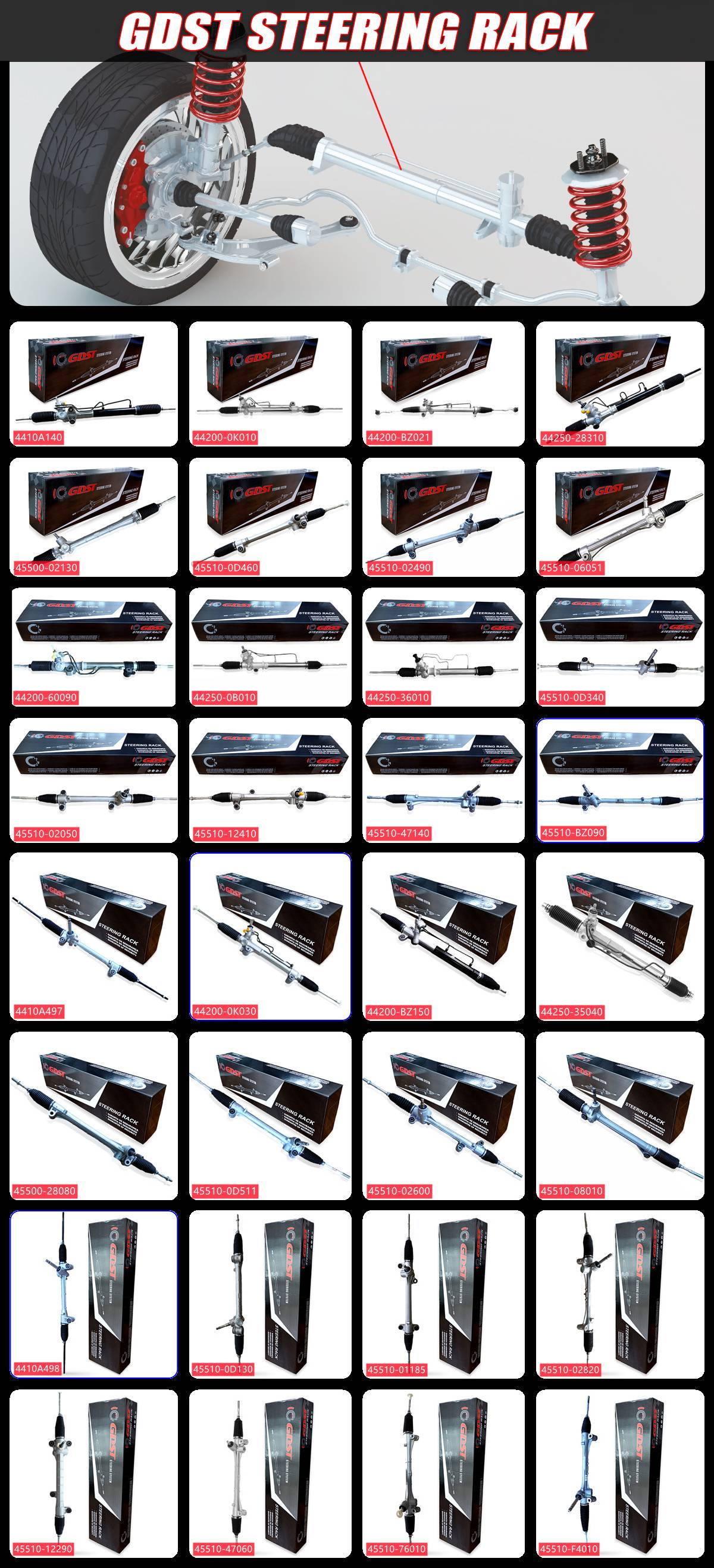 GDST OEM GBEF-32-110 Custom Hydraulic Steering Rack for Mazda 6 Estate