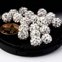 Perles en argile polymère de 4 à 10 mm, perles en céramique souple incrustées de strass, perles d'espacement lâches pour la fabrication d'accessoires de bracelet