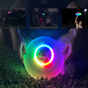 Unisex Custom Rechargeable LED Flying Disc 7 Lighting Modes Outdoor Sports Frisbeed With Type-C Interface Electronic Flying Toy