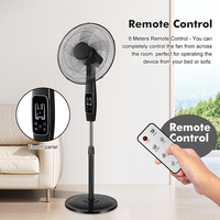 Ventilateur sur pied domestique OEM&ODM, 3 vitesses, électrique, puissance de sortie 50W, avec panneau numérique et télécommande