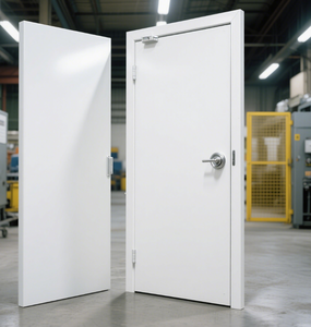 מפעל פלדה זול פלדה דלת חסינת אש חד עלה בטוח מלון דלת מקורה - Product Image 6