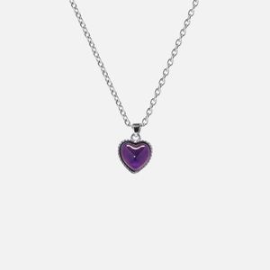 Collier Papillon Thermochromique Changeant de Couleur pour Femme, Style Ins, Pendentif Cœur Tendance - Product Image 4