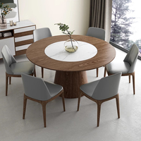 Moderner Massivholz eingelegter Esstisch mit Plattenspieler Minimalisti scher Haushalt Eschenholz Großer runder Esstisch PJ2425