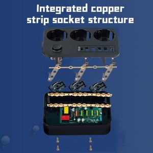 EU USB Type-C 충전 블록 구리 도체 AC 플러그 소켓 콘센트 연장 케이블 가전 제품 5V 정격 전압 - Product Image 5