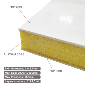 Panneaux composites en fibre de verre GRP FRP avec âme en mousse de polyuréthane PU isolée thermiquement pour carrosserie de camion frigorifique - Product Image 2