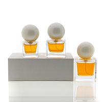 15ml 30ml 50ml bouteille de parfum en verre en forme de cube sphérique bouchon rond bouteille de parfum de luxe vide avec boîte