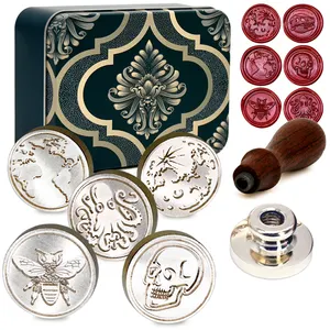 Wax Seal Set Creative Romantic Stamp Gift Box Set For Invitations Retro Christmas Wax Seal Stickers Kit