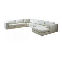 Ensemble de canapés de salon de style européen moderne de haute qualité avec port de charge USB, en cuir/tissu performant personnalisable blanc