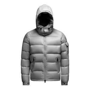Veste d'hiver pour homme Bechance, en duvet imperméable et respirant, couleur argent métallisé, avec capuche et fermeture éclair, pour un style moderne - Product Image 1