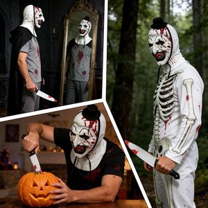 หน้ากากตัวตลก Terrifier Art Clown ของ SINSEN ทำจาก PVC อุปกรณ์เสริมสำหรับชุดฮาโลวีนสำหรับผู้ใหญ่ ทั้งชายและหญิง เหมาะสำหรับคอสเพลย์สุดหลอน - Product Image 6