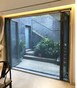 magnetic mosquito net polyester pleated insect window screen material