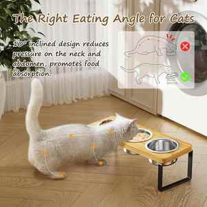 Venta Especial: Platos para Gatos de Acero Inoxidable 304, 15 Unidades ° Comederos Inclinados de Acero Inoxidable para Gatos y Perros de Interior, 3 Comederos/2 Comederos - Product Image 3