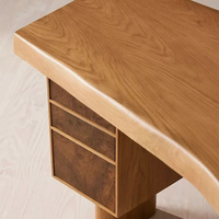 Table de toilette de style minimaliste DISHI, en bois massif, de forme incurvée, bureau pour la maison avec armoire latérale