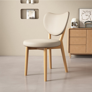 Chaise de salle à manger scandinave en bois rembourrée, mobilier moderne pour la maison avec dossier pour salle à manger - Product Image 5