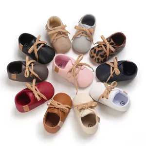 2021 otoño primavera zapatos de bebé recién nacido niños niñas PU cuero mocasines primeros andadores bebé leopardo zapatos