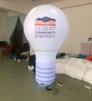 Ballon publicitaire géant en forme d'ampoule Oxford gonflable avec lumière LED, durable et facile à installer pour la décoration publicitaire sur mesure