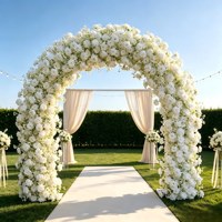 Nouvelle Arche Florale de Luxe en Soie Blanche et Gypsophile, Toile de Fond Artificielle de Roses pour Cérémonie de Mariage, Décoration d'Entrée, Événement, Fête