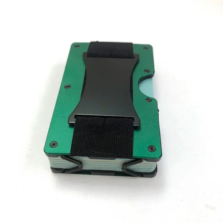 Erkekler için Rfid engelleme metal cüzdan ince alüminyum Metal para kıskacı cüzdan karbon fiber kart tutucu RFID engelleme nakit klip