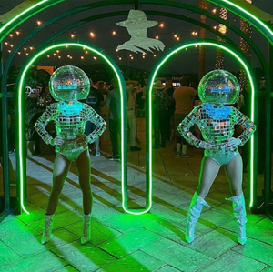 Vente chaude <span class=keywords><strong>Disco</strong></span> Miroir Costume Fête Scène Femme <span class=keywords><strong>Adulte</strong></span> Cosplay Discothèque Partie Argent Miroir Costume - Product Image 5