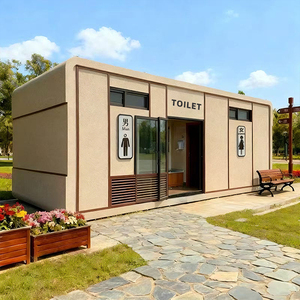 Toilettes publiques portables écologiques en plastique modernes avec douche intégrée pour utilisation en extérieur dans les parcs - Product Image 5