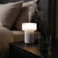 Humidificateur ultrasonique avec aromathérapie et veilleuse LED, alimenté par USB, faible bruit (<36 dB), portable, pour chambre et hôtel