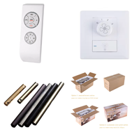Ventilateur de plafond rétro à 5 pales de style moderne avec lumière LED, télécommande, 6 vitesses, moteur DC en cuivre pur