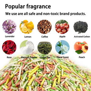 Litière pour chat à l'huile essentielle végétale, écologique, sans poussière, hautement absorbante, anti-odeur, agglomération rapide, parfum rose, certifiée ISO9001 - Product Image 2