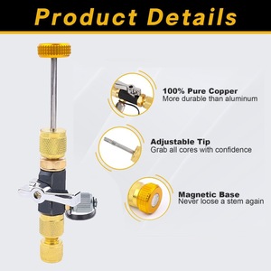 Outil de dépose de valve Wansheng HVAC 1/4 5/16 double valve, homologué pour le vide 20 microns, kit de réparation - Product Image 4