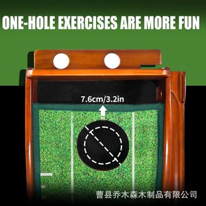 Indoor <b>Golf</b> Putting Practice Machine Solid Wood Automatic Ball Return Track Putting Pad Multi Purpose Training Tool - Product Image 2