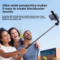 Trípode Selfie Stick Antivibración de 1.8m con Control Remoto y Soporte Telescópico para Teléfono, Compatible con iPhone y Android, para Vlogging y Transmisión en Vivo