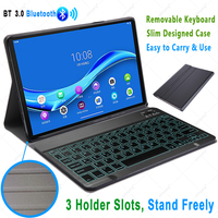 Sıcak satış akıllı kablosuz touchpad ile arkadan aydınlatmalı klavye deri Tablet kılıfı için lenovo tab m10 ve lenovo tab m10 artı