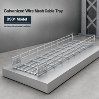 BS01 Kabel Tray Kawat Baja Galvanis Panjang 2m Sesuai Standar EN 61537 2007 untuk Sistem Manajemen Kabel Pusat Data