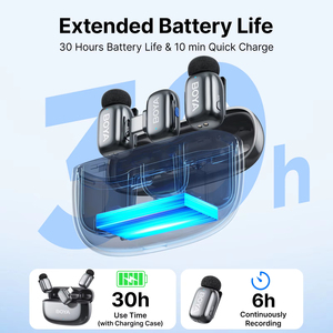 Microphone Lavalier Sans Fil BOYA Mini 2 avec Réduction de Bruit IA, Mini Micro pour iPhone 6-14/15-17, Téléphone Android USB-C, Enregistrement Vidéo - Product Image 3