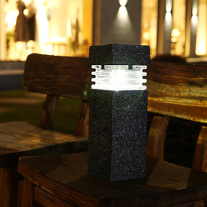 Solar Garden <b>Light</b> Outdoor <b>LED</b> Stone Pillar Lamp Water Resistant Portable Solar Powered Patio Yard Decoration - Product Image 1