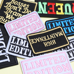 売れ筋ツイル生地のエコフレンドリーパッチメーカー、衣類や帽子用の3Dパーソナライズ刺繍ロゴパッチをカスタマイズ、接着タイプ - Product Image 2