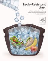 Sac à déjeuner isotherme mignon pour femme en polyester, pliable, imperméable, 13L, avec bandoulière, grand porte-bouteille, pour le travail, les pique-niques et le quotidien