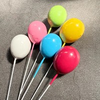 Ensemble de ballons en mousse six couleurs, décorations de gâteau pour anniversaire, Noël, fournitures de décoration de gâteau pour fête