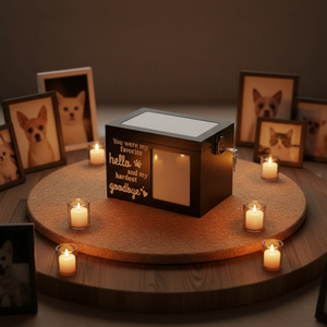 Urne funéraire en bois pour animaux de compagnie, personnalisable avec logo, noire, verrouillable, avec fente <span class=keywords><strong>photo</strong></span>, pour cendres de <span class=keywords><strong>chien</strong></span> ou chat – Meilleure vente - Product Image 6
