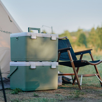 Réfrigérateur portable de 22 L pour voiture, glacière de pique-nique en plein air, boîte de conservation des aliments, glacière en plastique pour 30 canettes de cola