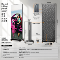 Pantalla LED P2.5 para Interiores, Cartel Digital LED Plegable, Pantalla LED con Ruedas Inteligentes