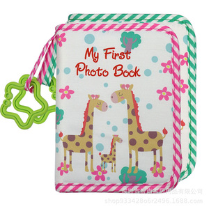 My First Photo Book Cloth Baby Album With Teether 3-6 Months Unisex Cartoon Design Soft Material - Product Image 1