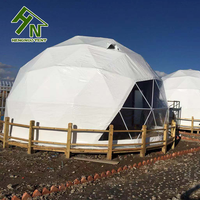 Tente dôme étanche Glamping Igloo Tentes dôme géodésique avec salle de bain